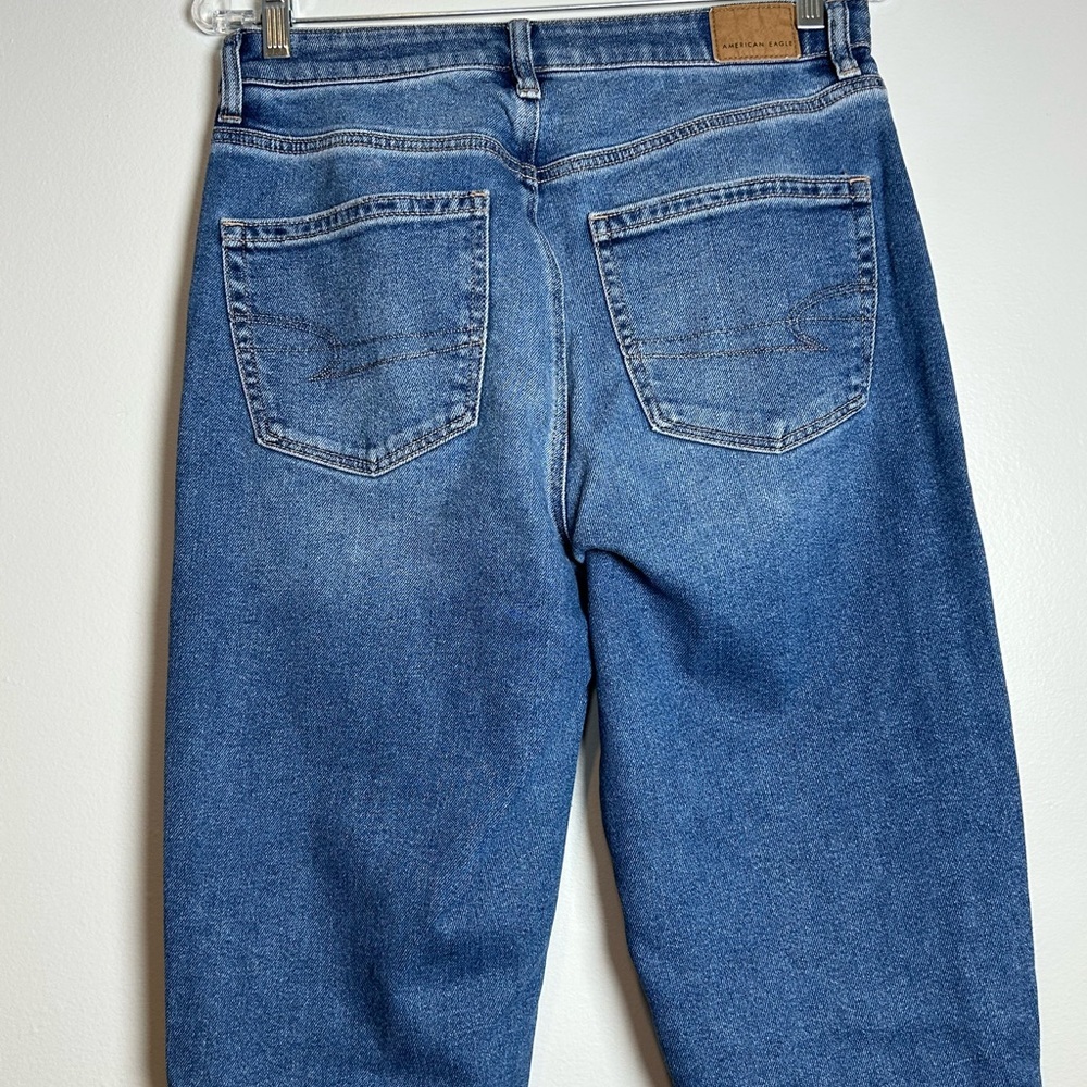 American Eagle highest rise mom Jeans size 6 regular high waist stretch denim - Picture 5 of 12
